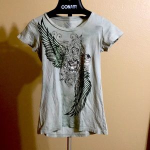 Cowgirls & Diamonds T shirt mint green Sz M